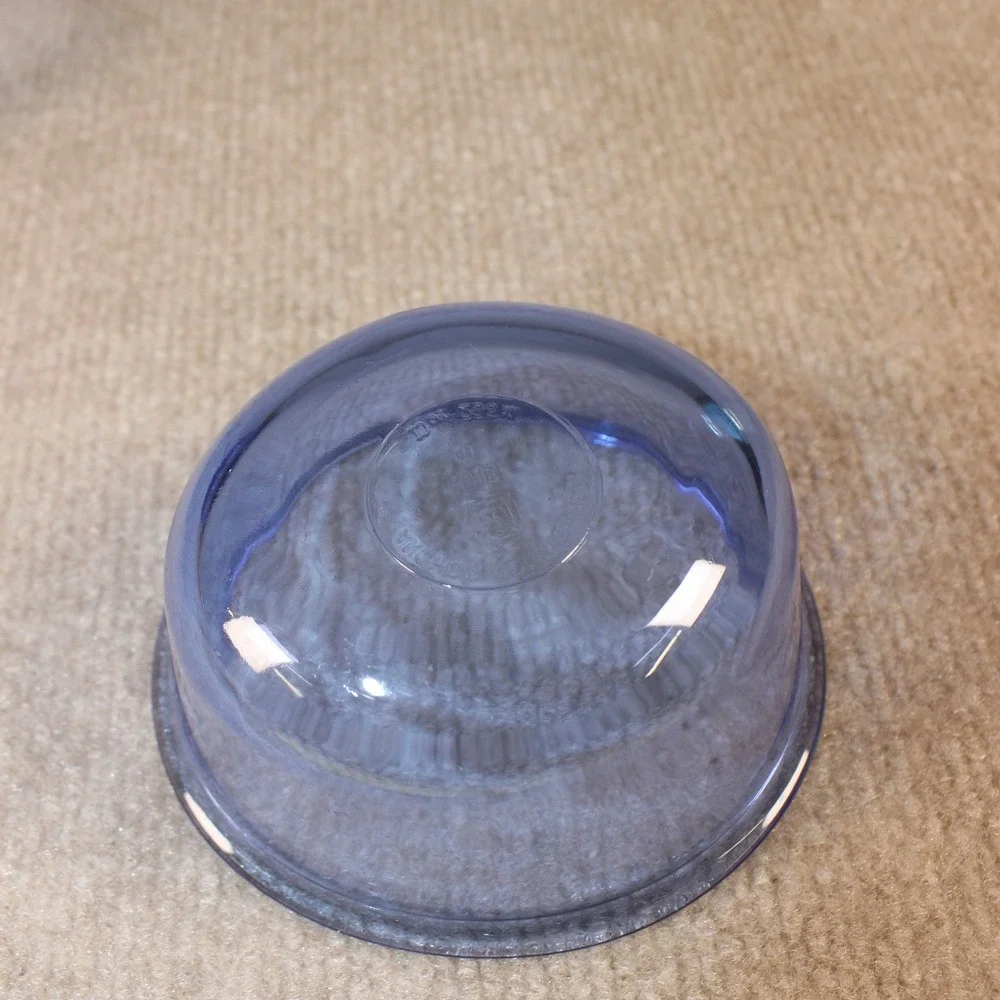 Pyrex Cobalt Blue Glass Custard Cups Ramekins Set of 2 Round 6oz 10oz 4.25in